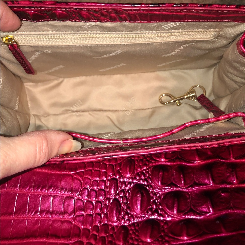 NWT-Brahmin-Small Hallie-Merlot Ombre Melbourne-Leather-Dust Bag-$325 - Picture 13 of 16
